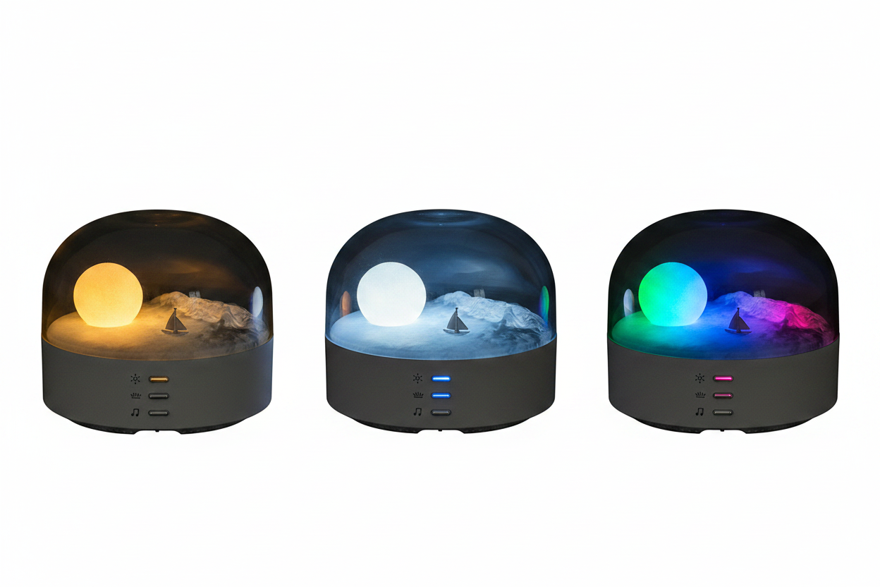 Veilleuse lune modes couleurs